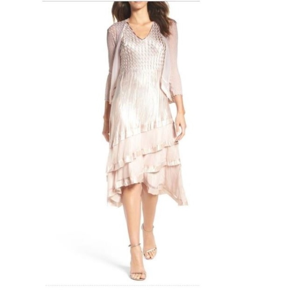 NWT 2PC Komarov Rose/Pink Dress/Jacket MEDIUM